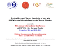 Holding Spaces Across Communities using Dance and other Arts Therapies 9th Annual International Conference
