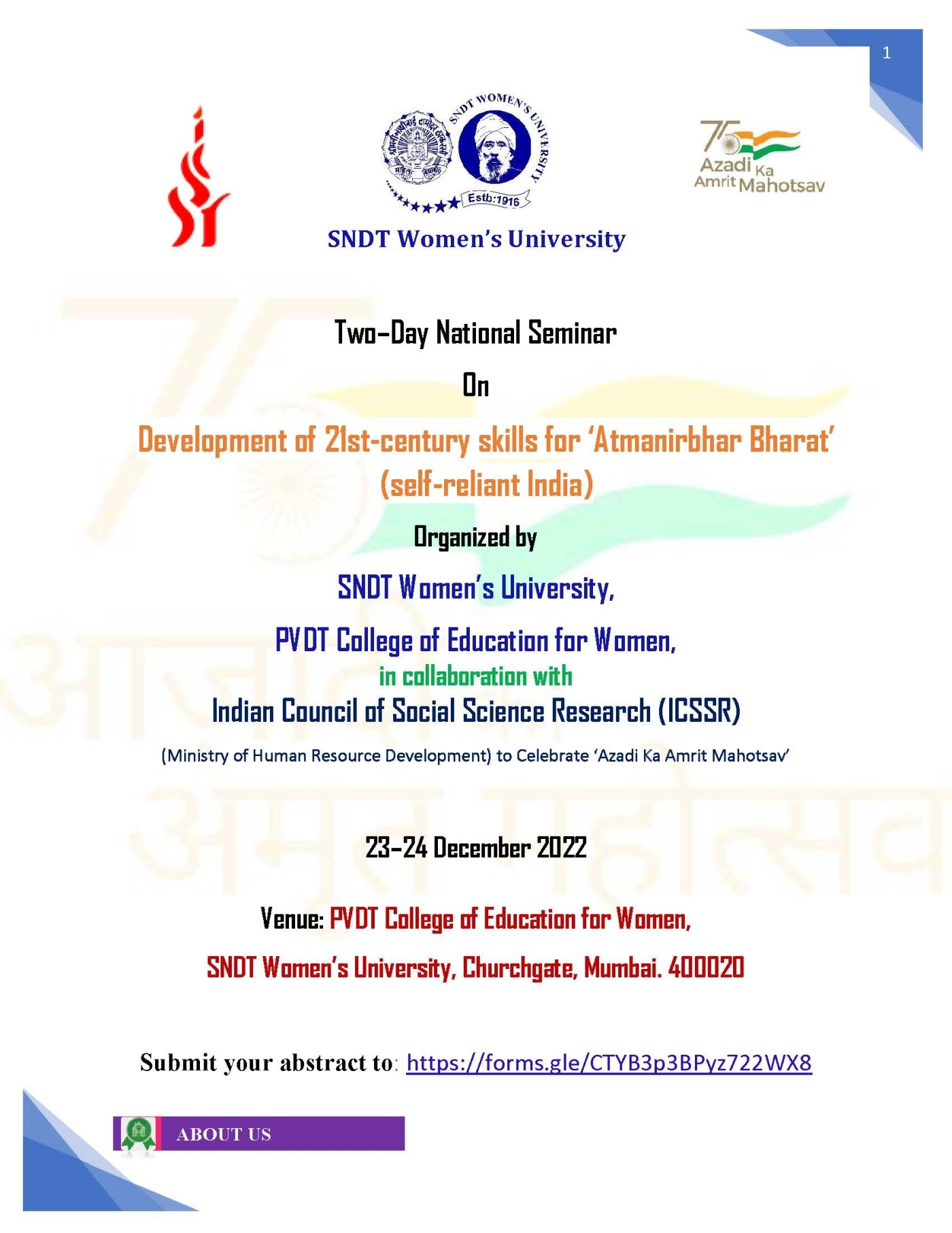 National Seminar On Development Of 21st-Century Skills For 'Atmanirbhar Bharat'